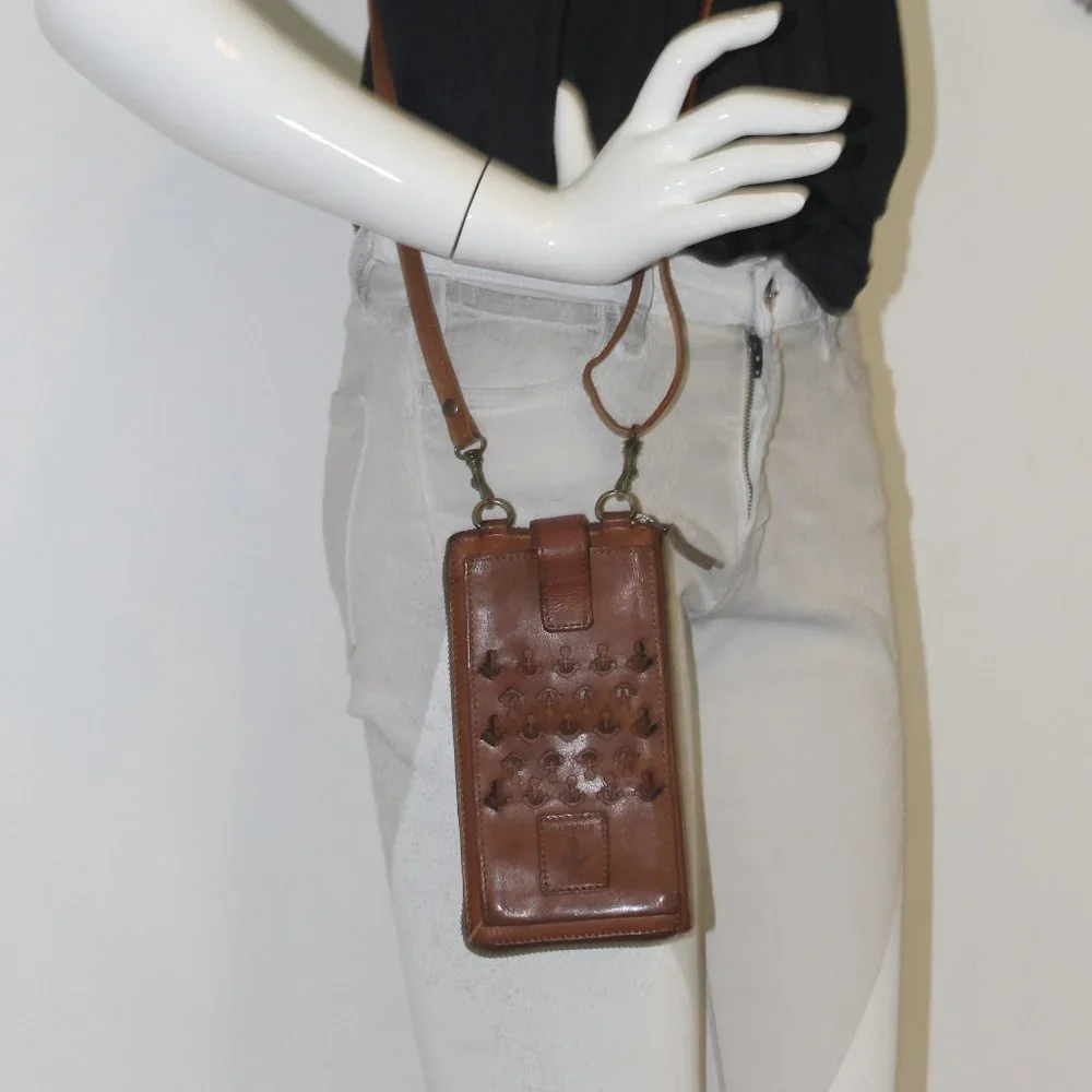 NEW Harbour 2nd Leather Crossbody Shoulder Messanger Bag Purse BROWN Cognac